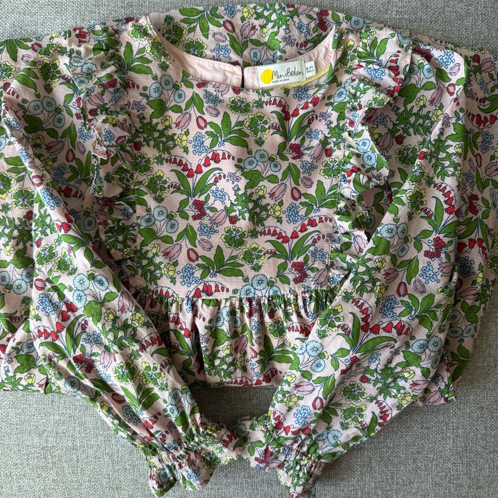Girls Mini Boden Wildflower Tiered Dress - Picture 7 of 7